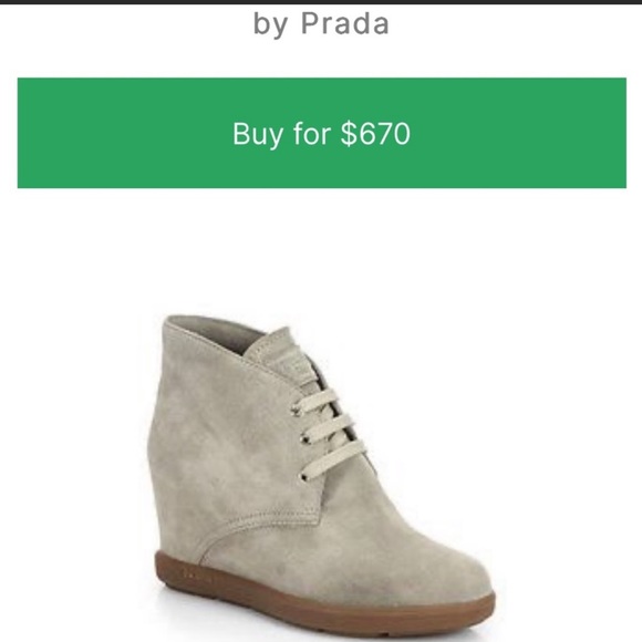 Prada Suede Wedge Booties - Picture 2 of 10
